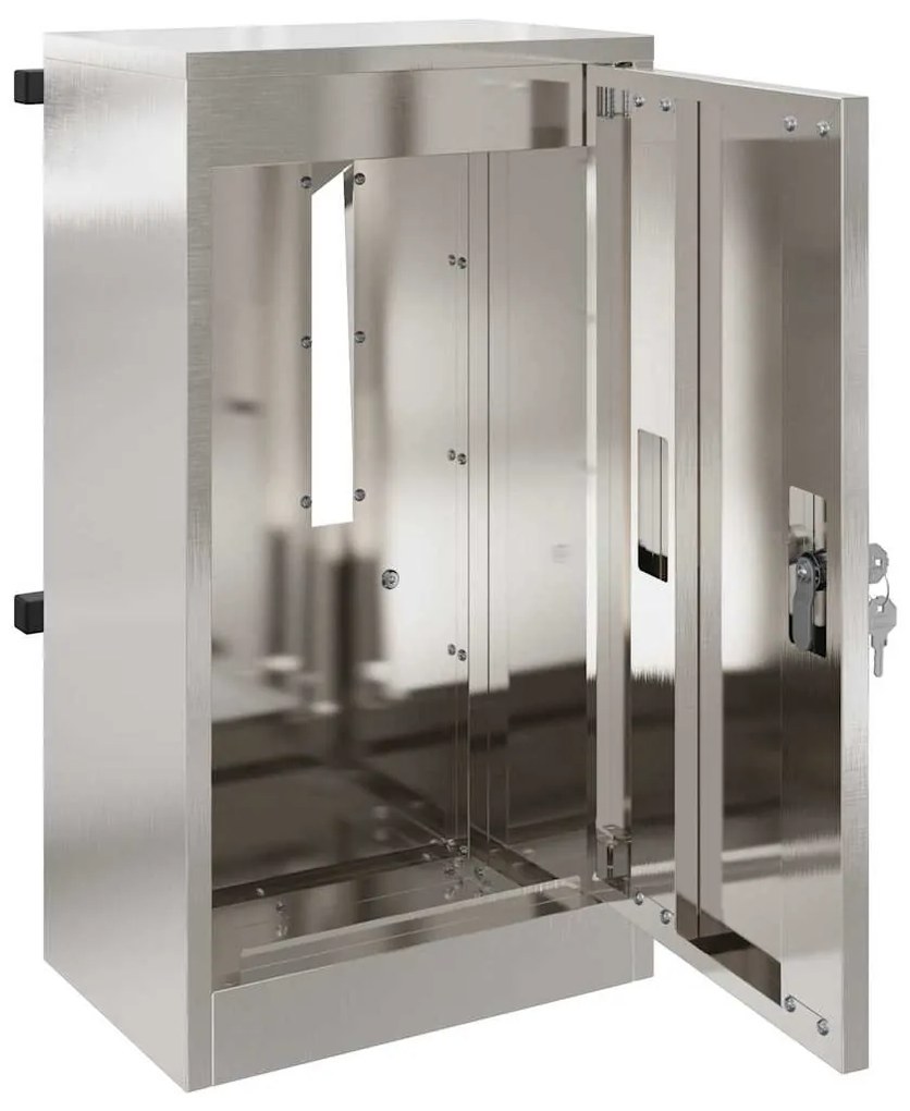 vidaXL γραμματοκιβώτιο Μαύρο 30 x 23 x 55 εκ. Ανοξείδωτο ατσάλι