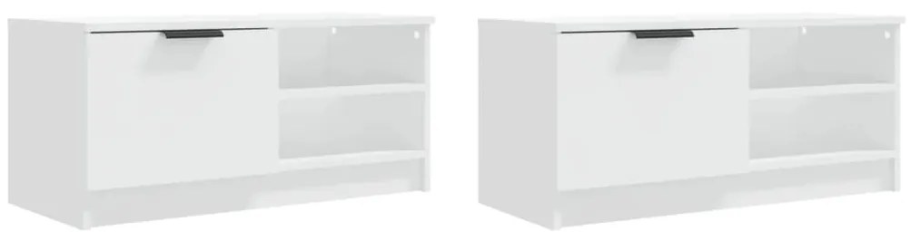 vidaXL Έπιπλα Τηλεόρασης 2 τεμ. Λευκό 80 x 35 x 36,5 εκ. Επεξεργ. Ξύλο