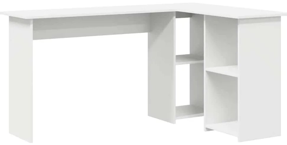 vidaXL Γραφείο με ράφι Λευκό 142 x 102 x 73 εκ Επεξεργασμένο ξύλο