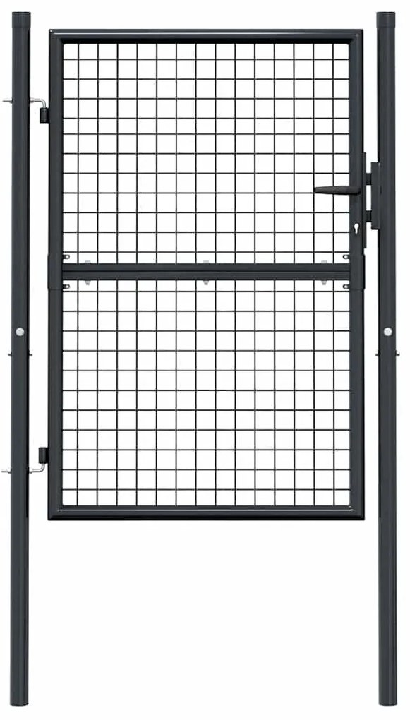 vidaXL Πόρτα Κήπου με Πλέγμα Γκρι 100x125 εκ. από Γαλβανισμένο Ατσάλι