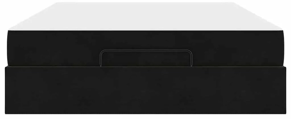 vidaXL Σκελετός Κρεβατιού με στρώμα Μαύρο 140 x 200 cm Βελούδο