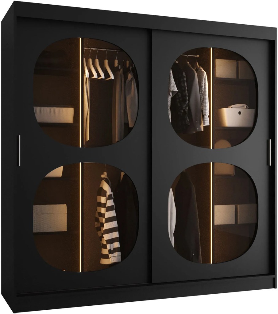 Ντουλάπα Bahrajn II 200 συρόμενη-Μαύρο