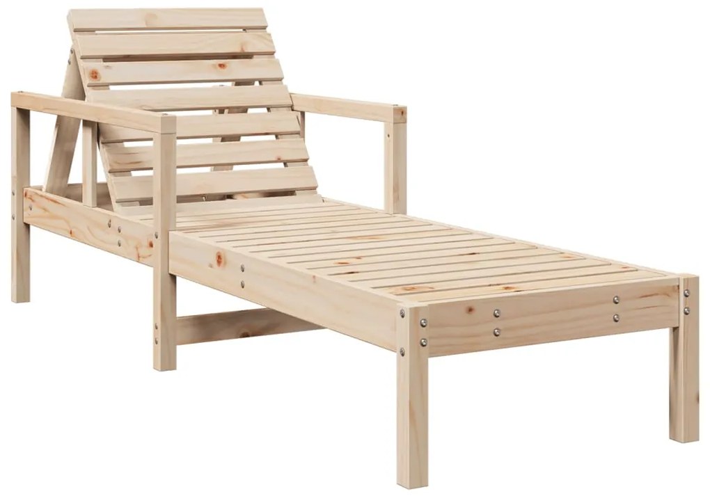 vidaXL Ξαπλώστρα 199,5 x 62 x 55 εκ. από Μασίφ Ξύλο Πεύκου