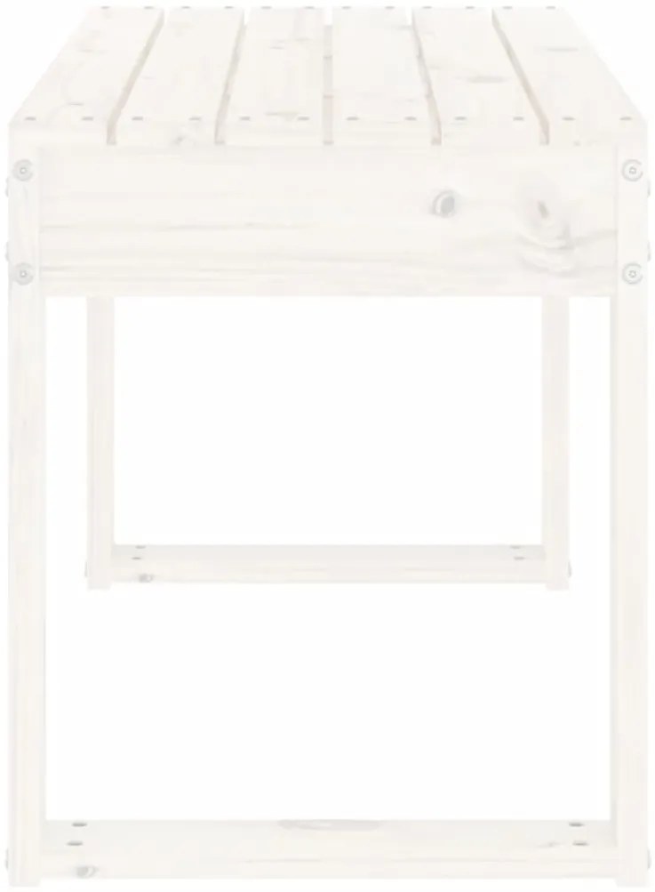 vidaXL Παγκάκι Κήπου Λευκό 80x38x45 εκ. από Μασίφ Ξύλο Πεύκου