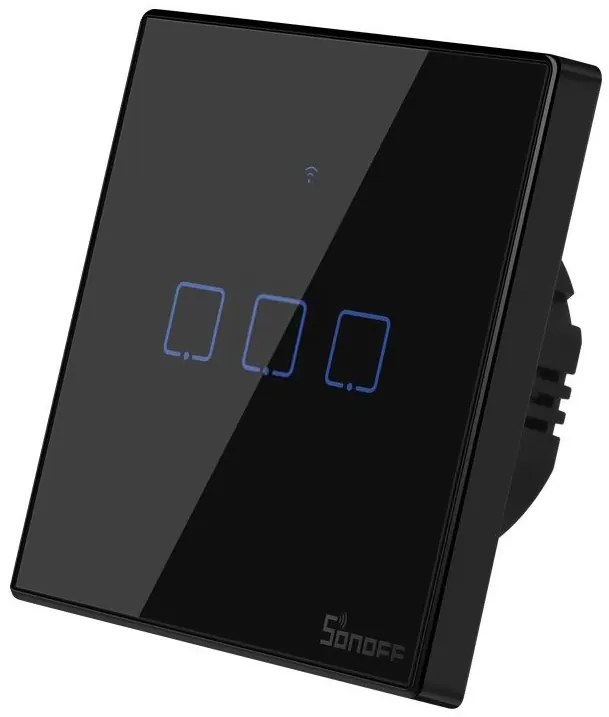 SONOFF smart διακόπτης ΤΧ-T3EU3C, αφής, Wi-Fi, τριπλός, μαύρος