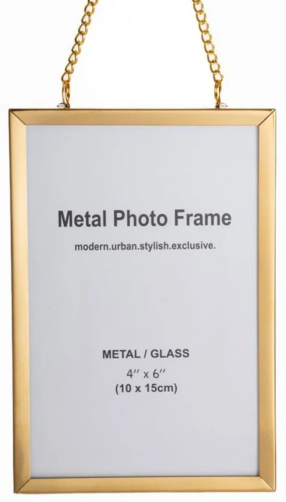 Κορνίζα Με Αλυσίδα 84543 10x15cm Gold Μέταλλο