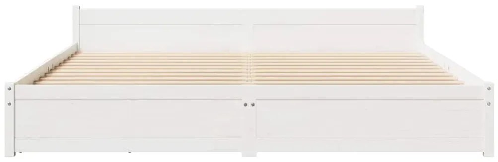 vidaXL Σκελετός Κρεβ. Χωρίς Στρώμα Λευκό 200x200 εκ Μασίφ Πεύκο