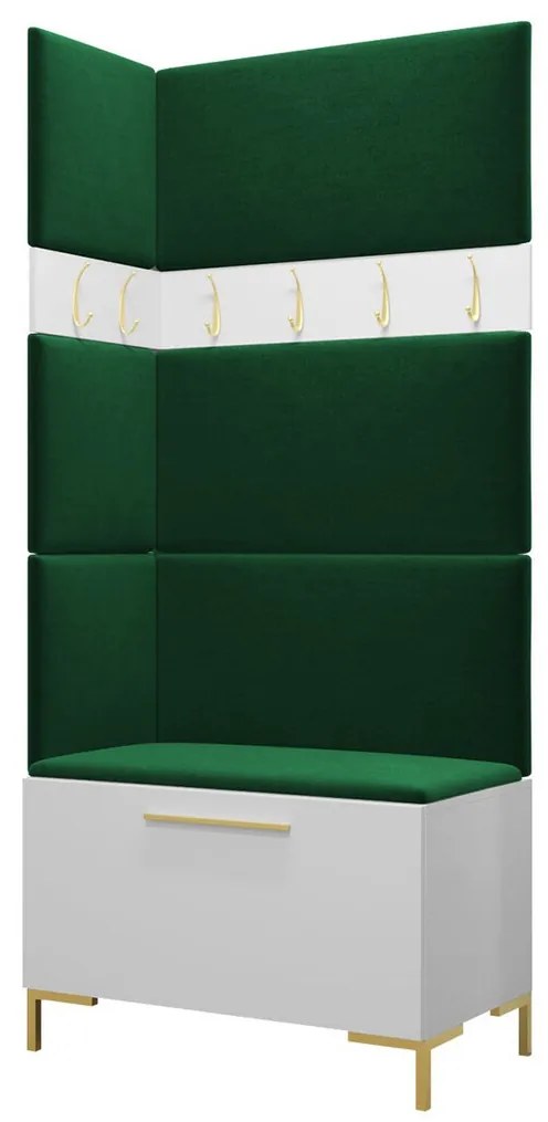 Σετ διαδρόμου Hartford F103, 196x84x46cm, 34 kg, Άσπρο, Ταπισερί, Πλαστικοποιημένη μοριοσανίδα, Εντοιχισμένη, Τοίχου | Epipla1.gr