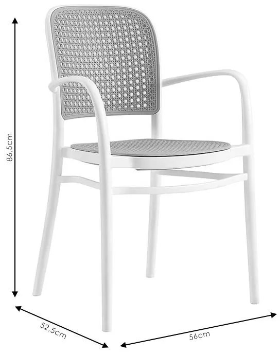 Καρέκλα - Πολυθρόνα Juniper με UV protection PP μπεζ- λευκό 56x52.5x86.5 εκ. 56x52.5x86.5 εκ.