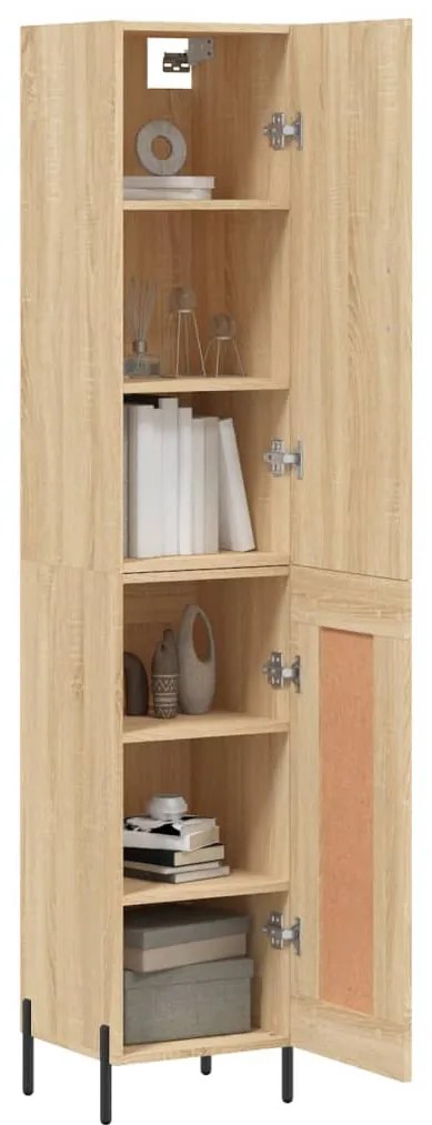 vidaXL Μπουφές Sonoma δρυς 34,5 x 34 x 180 εκ. από Επεξεργασμένο Ξύλο