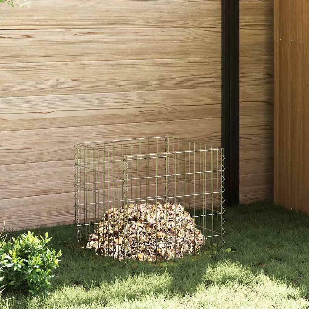 vidaXL Κάδος Κομποστοποίησης Γκρι Ατσάλι