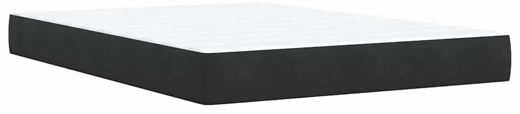 vidaXL Κρεβάτι Boxspring με Στρώμα Μαύρο 160x200 εκ. Βελούδινο