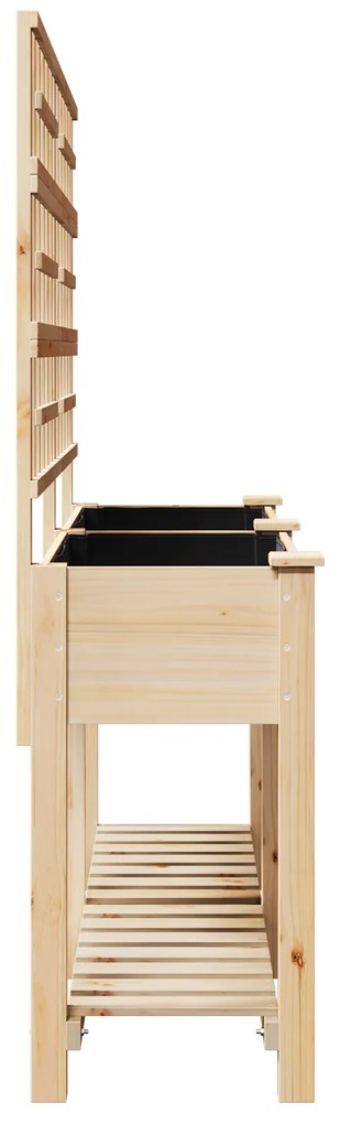 vidaXL Κήπος Γλάστρα με Πλέγμα & Ράφι 161x43x152 εκ. Μασίφ ξύλο πεύκου