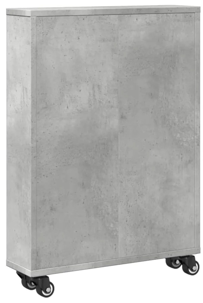 vidaXL Τρόλεϊ Αποθήκευσης Στενό Γκρι Σκυρ. 48x13x68 εκ. Επεξ. Ξύλο