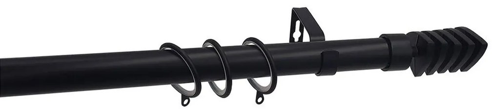 Κουρτινόξυλο Φ28mm Μονό Επεκτεινόμενο 160-300cm Με Άκρα Grace Black Mat 599298
