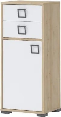 Ντουλάπι Riddle 1D2S-Δρυς-Λευκό - 44.00Χ37.00Χ102.00cm