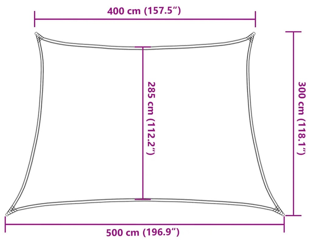 311105  SUNSHADE SAIL 160 G/M² ANTHRACITE 4/5X3 M HDPE 311105