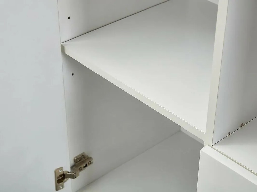 Σιφονιέρα Riverton H106, Άσπρο, Με συρτάρια και ντουλάπια, 110x80x40cm