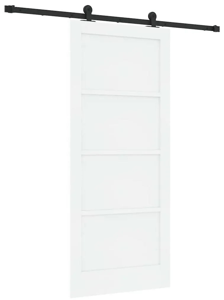vidaXL Σετ Συρόμενης Πόρτας Λευκό και μαύρο 86 x 198.5 cm