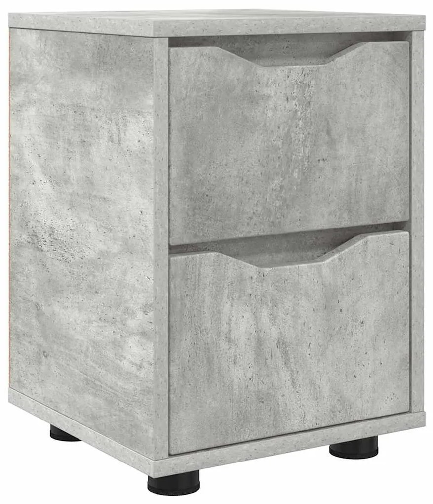 vidaXL Κομοδίνο Σκυρόδεμα Γκρι 30,5 x 30 x 43 εκ Επεξεργασμένο ξύλο