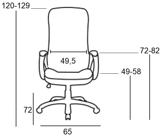 A8960 ΜΑΥΡΗ ΠΟΛΥΘΡΟΝΑ ΓΡΑΦΕΙΟΥ 65X72X49-120/58-129εκ.