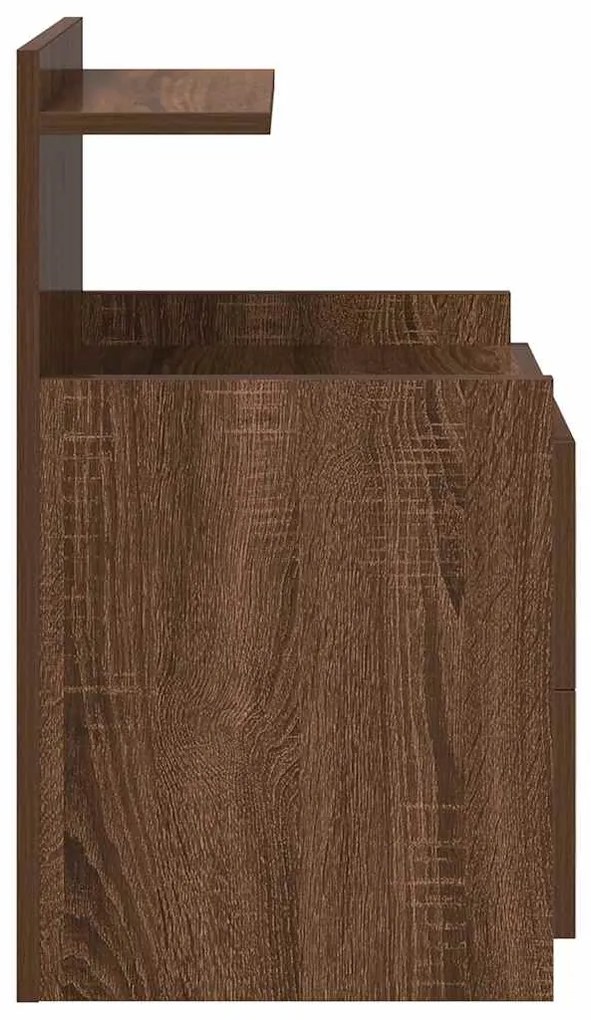 vidaXL Κομοδίνο με 2 Συρτάρια Καφέ Δρυς 40x36,5x62 εκ.