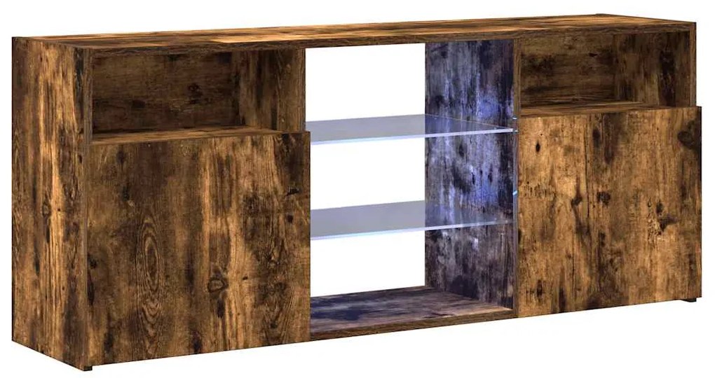 vidaXL Έπιπλο Τηλεόρασης με LED Καπνιστή Δρυς 120 x 30 x 50 εκ.