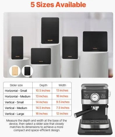 VEVOR Appliance Slider 16 x 12 in Sliding Tray for Coffee Maker Black