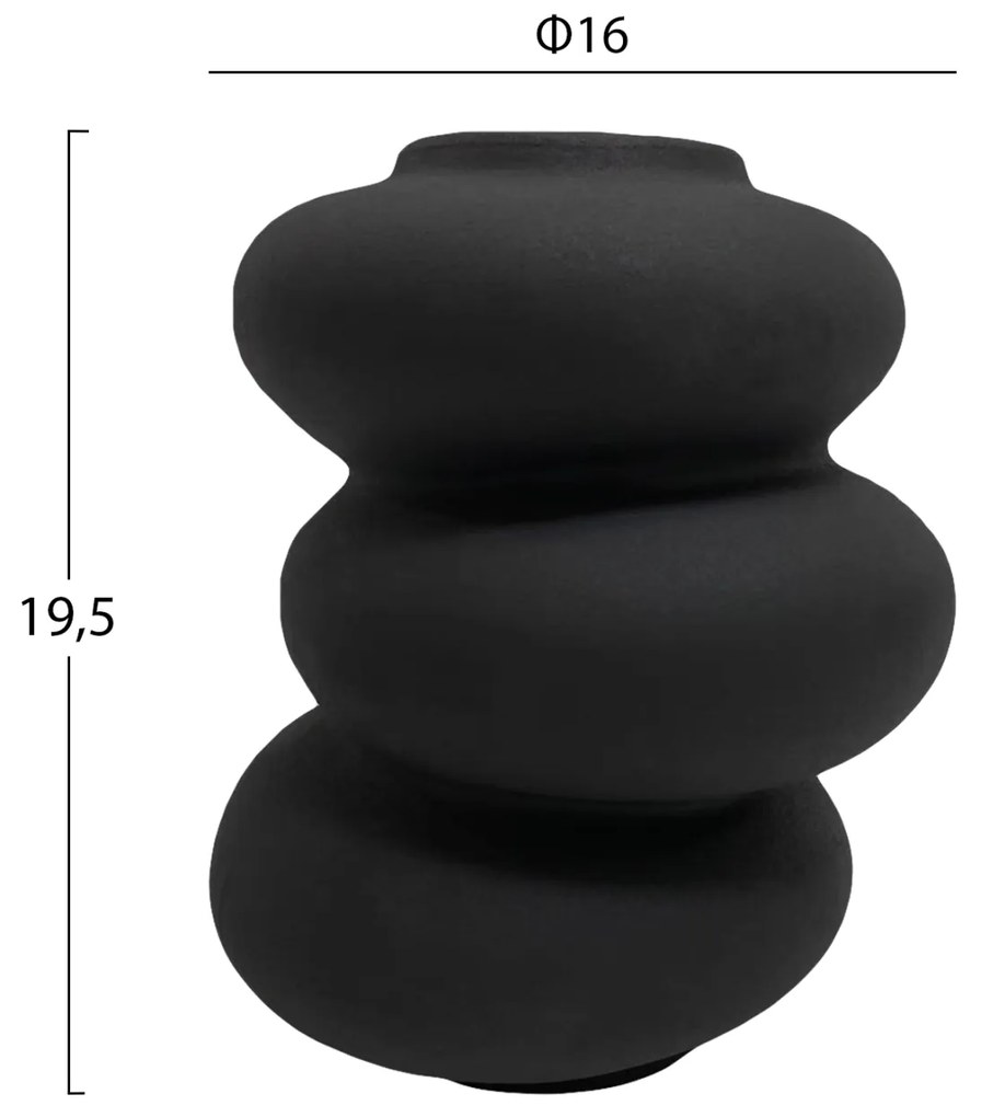 ΕΠΙΤΡΑΠΕΖΙΟ ΚΕΡΑΜΙΚΟ ΔΙΑΚΟΣΜΗΤΙΚΟ GLAΖΕ HM4628.02 ΜΑΥΡΟ ΜΑΤ Φ16x19,5Υεκ - 0413043 - HM4628.02