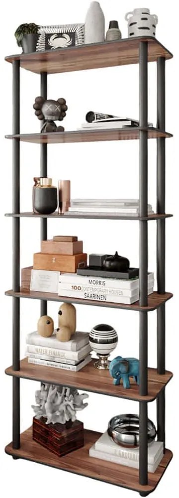 Ραφιέρα Δαπέδου 282PTR1111 60x30x173cm Walnut