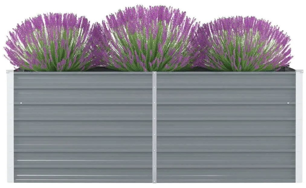 vidaXL Ζαρντινιέρα Ψηλή Γκρι 160 x 80 x 45 εκ. Γαλβανισμένος Χάλυβας