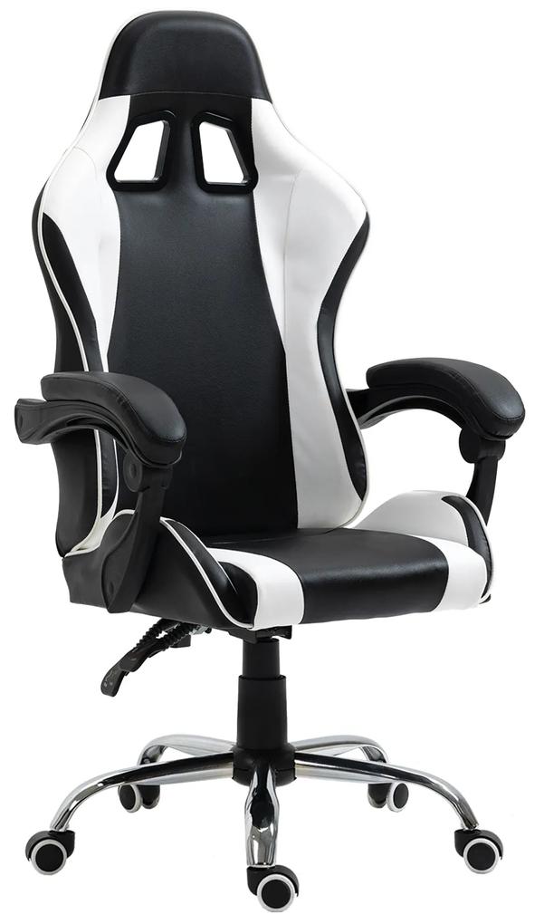 Καρέκλα Γραφείου Gaming BRAY Λευκό/Μαύρο PVC 67x50x120-127cm - PVC - 14730008