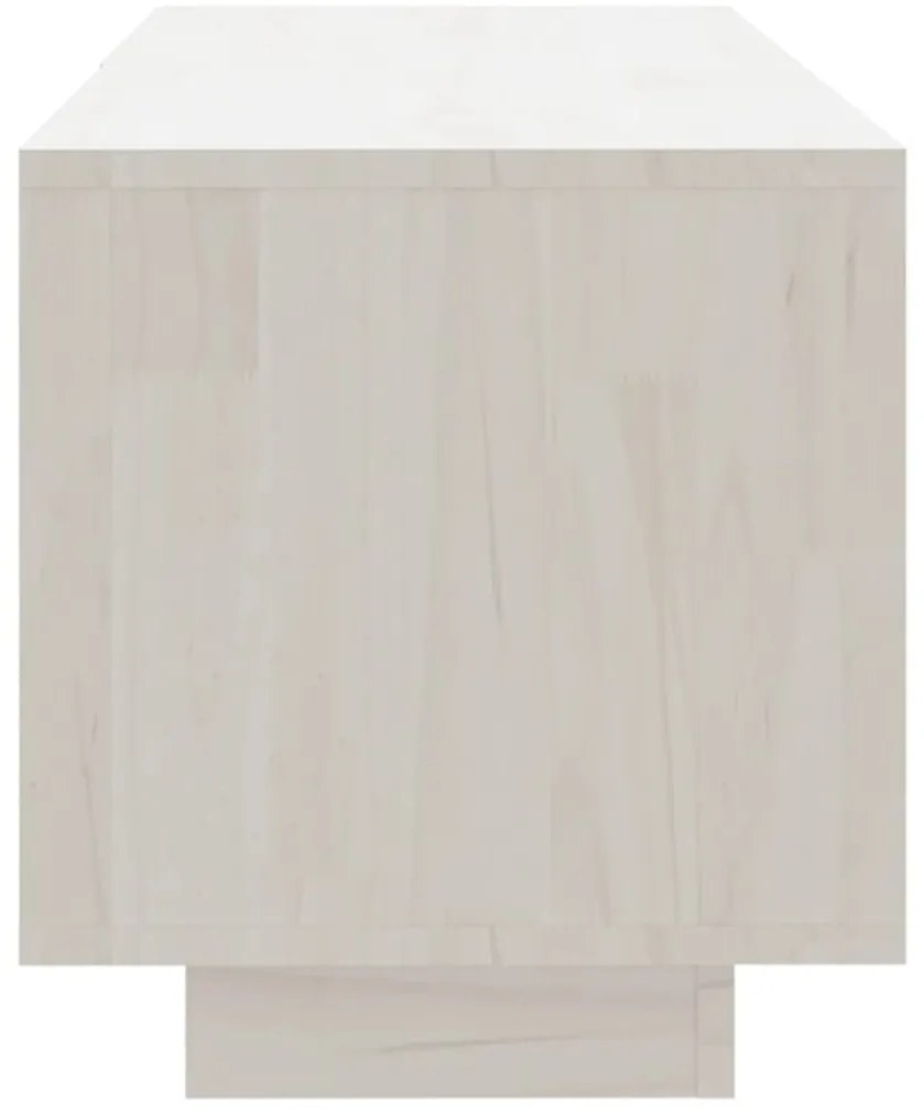 vidaXL Έπιπλο Τηλεόρασης Λευκό 110 x 30 x 33,5εκ από Μασίφ Ξύλο Πεύκου
