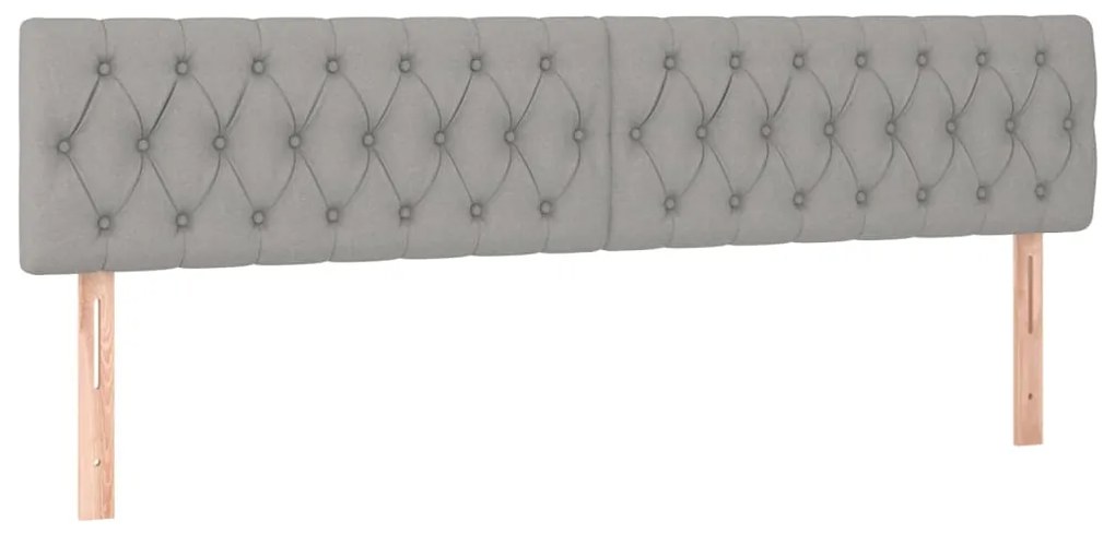 Κεφαλάρι Κρεβατιού LED Ανοιχτό Γκρι 200x7x78/88 εκ. Υφασμάτινο 3121970