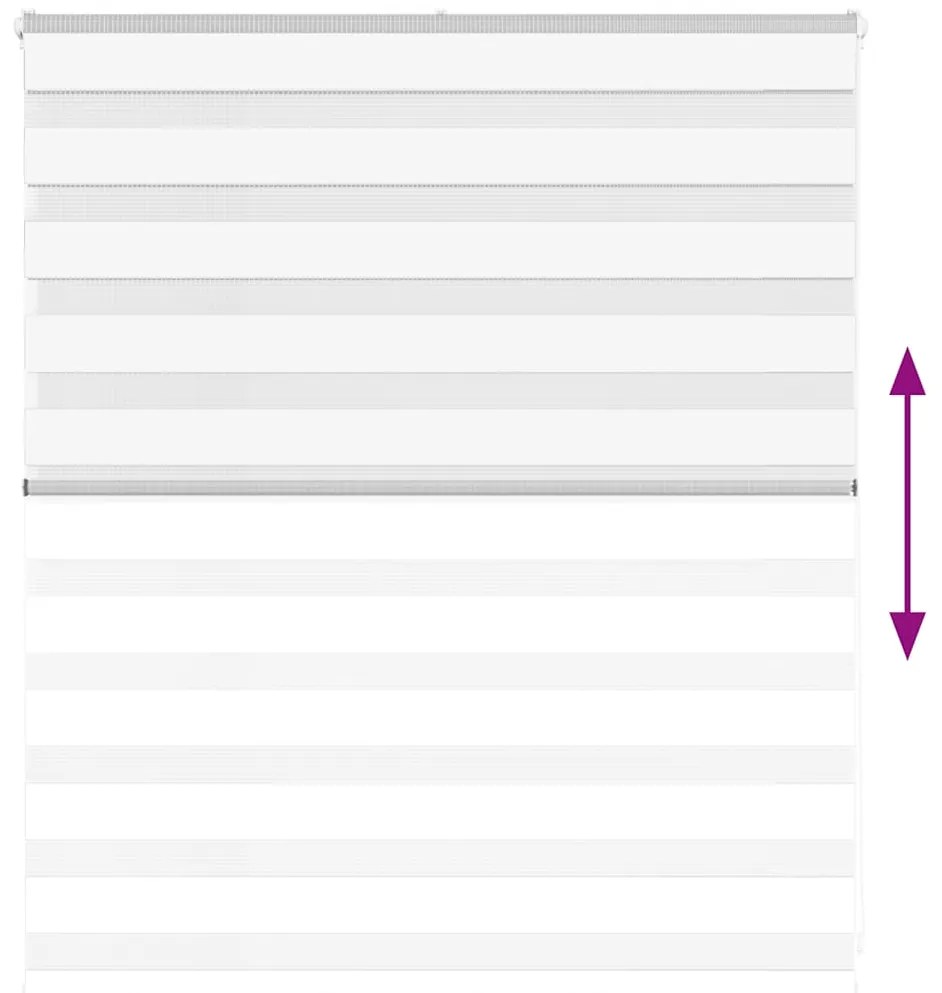 vidaXL Ζέβρα τυφλή Λευκό Πλάτος υφάσματος 130,9 εκ. Πολυεστέρας