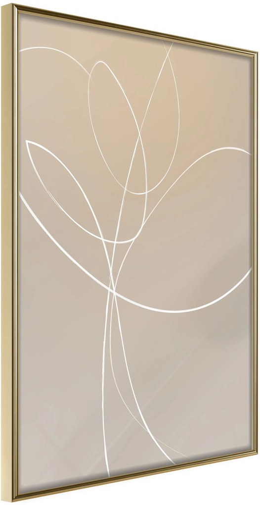 Αφίσα - White Tulip - 40x60 - Χρυσό - Χωρίς πασπαρτού