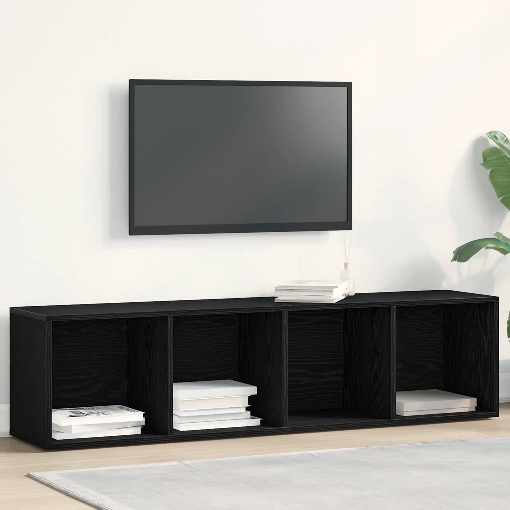 vidaXL Βιβλιοθήκη Μαύρη Δρυς 36x30x143 εκ. Επεξεργασμένο ξύλο