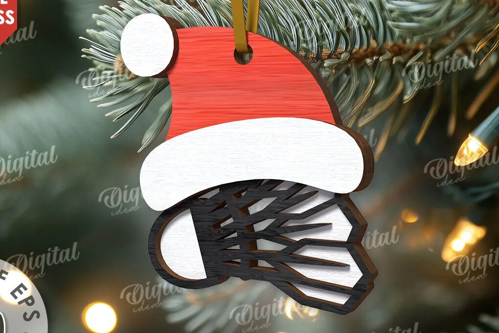 Σετ των 3 Intra απο ξύλο plywood 3mm-4mm πάχος Μπάντμιντον Αθλητικό Χριστουγεννιάτικο Στολίδι Δίασταση 8x8 cm INTRAFABR-110767754