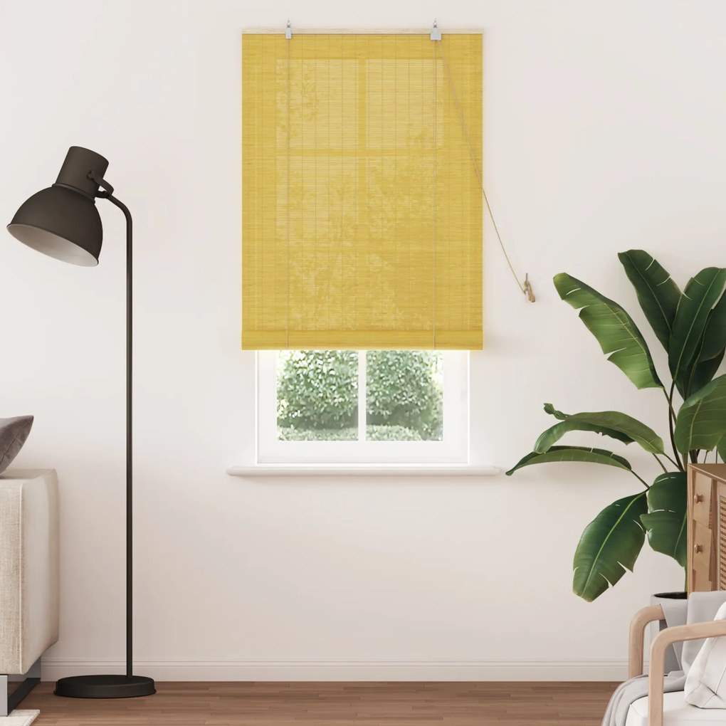 vidaXL Ρολά και Σκίες Παραθύρων Κίτρινο 80 x 220 cm Μπαμπού