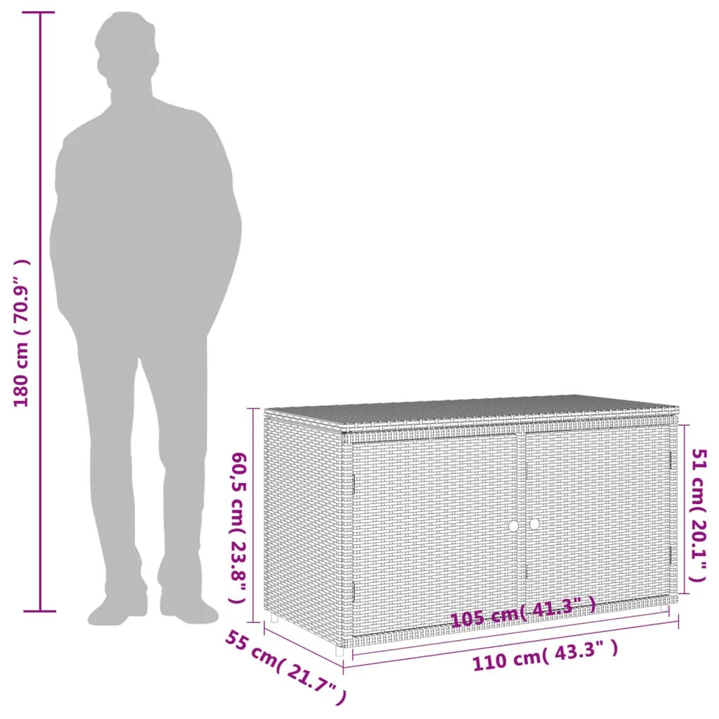 ΝΤΟΥΛΑΠΙ ΑΠΟΘΗΚΕΥΣΗΣ ΚΗΠΟΥ ΓΚΡΙ 110X55,5X60,5 ΕΚ. ΣΥΝΘ. ΡΑΤΑΝ 365569