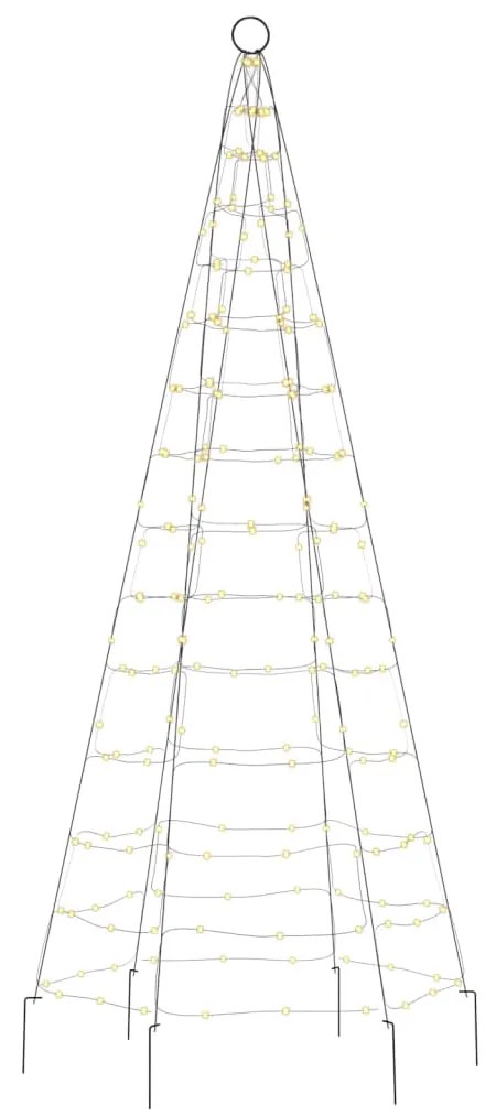 vidaXL Χριστουγεν. Δέντρο για Ιστό Σημαίας 200 LED Θερμό Λευκό 180 εκ.