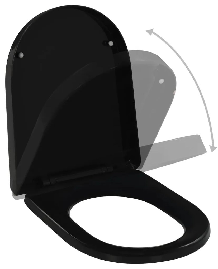 vidaXL Κάλυμμα Λεκάνης με Soft Close & Quick Release Μαύρο