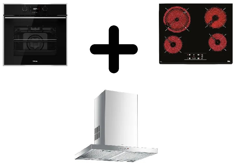 Teka HLB 849 Φούρνος άνω Πάγκου +TT 6420 Κεραμική Εστία+DSJ 680 Καμινάδα τοίχου
