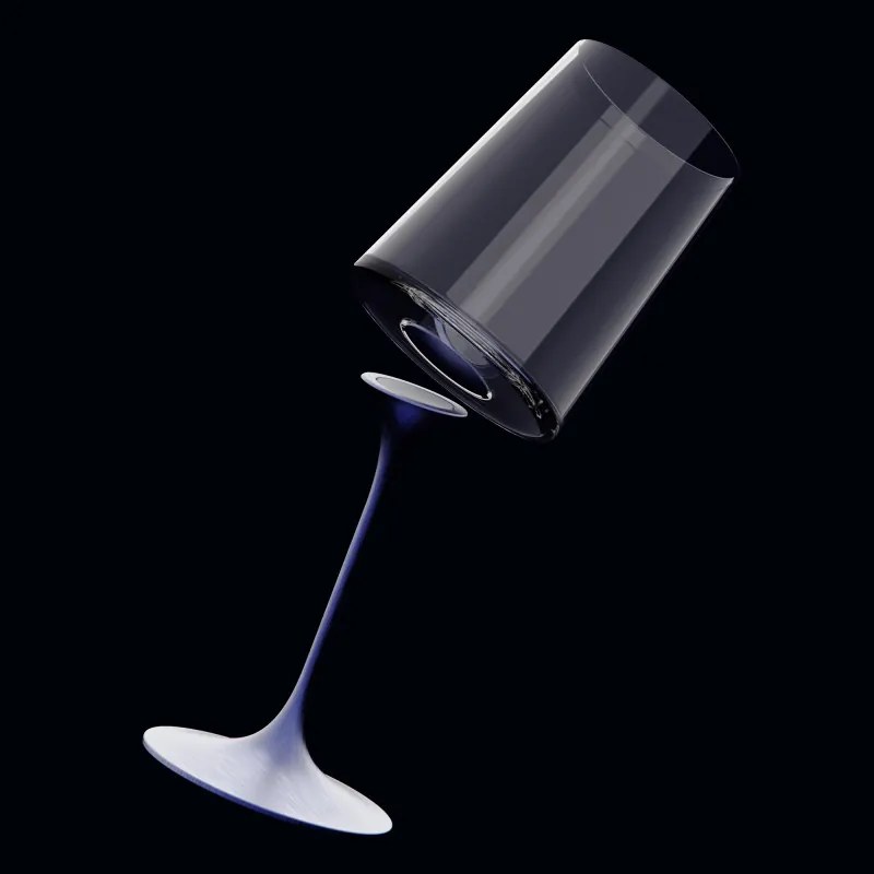 Σετ 2 κρυστάλλινων ποτηριών σαμπάνιας Trebonn SplitGlass 2025132, 320 ml, Ø7.8x12.5 cm, Modular system, Μπλε