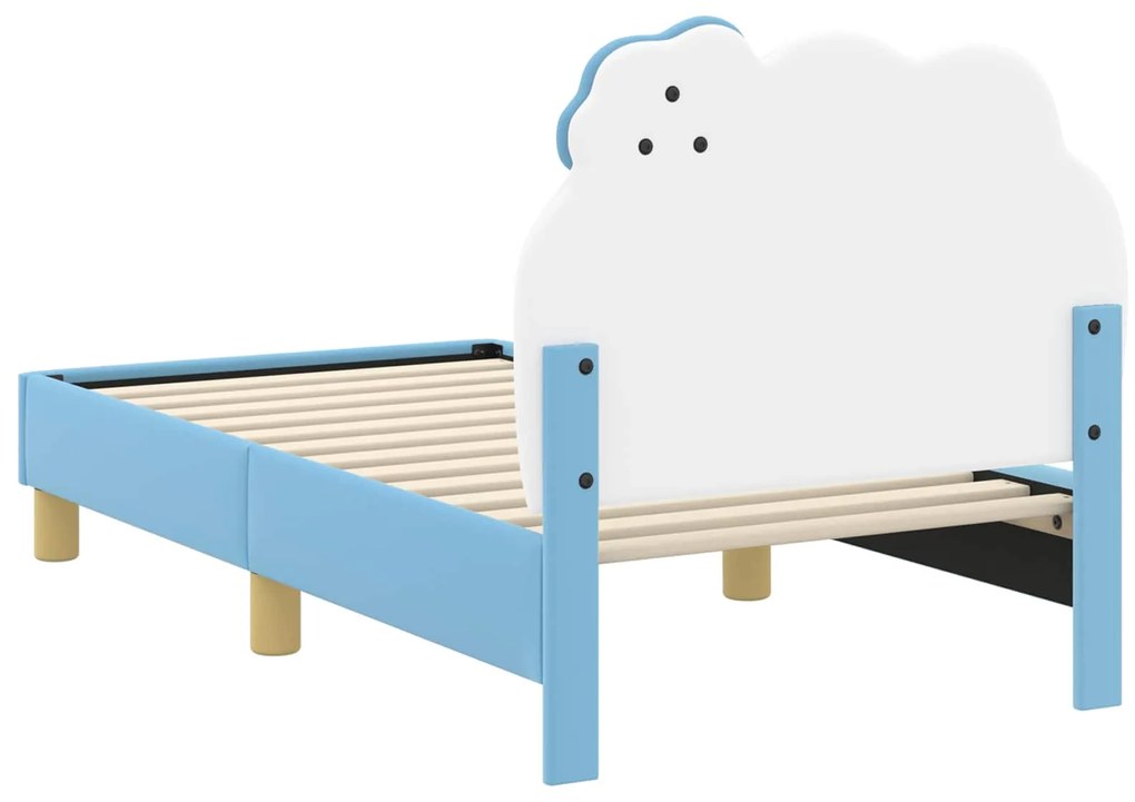 vidaXL Κρεβατική βάση για παιδιά με προσκέφαλο Μπλε 70 x 140 cm PU