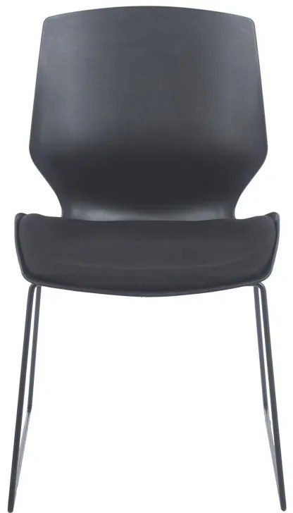 Καρέκλα επισκέπτη Genuine PP-PU σε μαύρη απόχρωση με μαξιλάρι 47x52x85εκ 47x52x85 εκ.