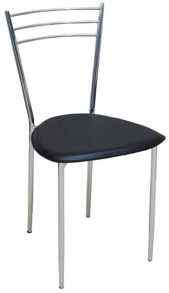 Καρέκλα Valetta Χρώμιο/PVC Μαύρο Συσκ.6τμχ 40x47x81cm