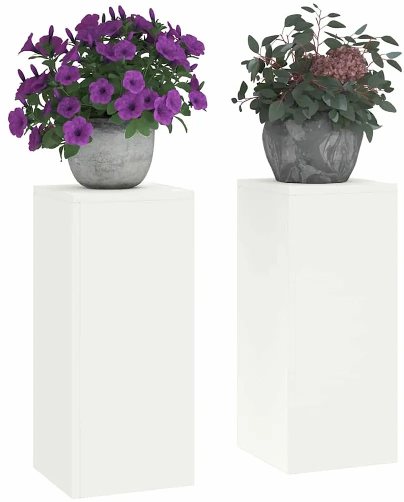 vidaXL Στήριξη φυτών 2 pcs Λευκό 24 x 24 x 55 εκ. Ατσάλι