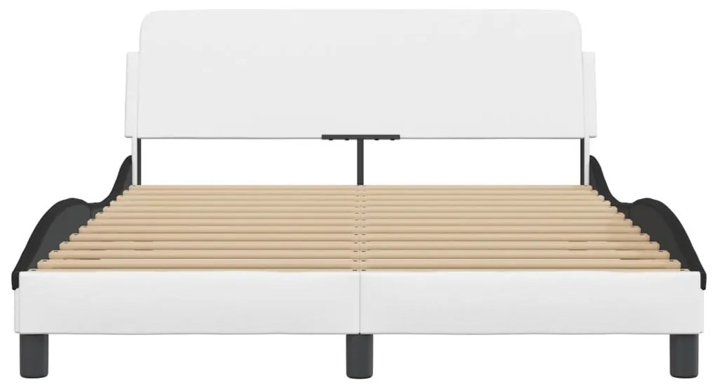 vidaXL Πλαίσιο Κρεβατιού Dover Λευκό/Μαύρο 120x200εκ Συνθ. Δέρμα