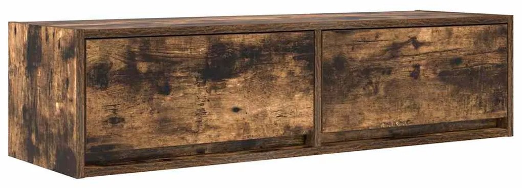 vidaXL Ντουλάπι TV με συρτάρι Καπνιστή δρυς 100 x 31 x 25.5 εκ.
